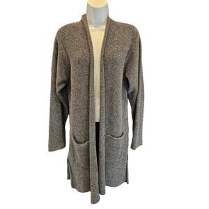 Eileen fisher Two-Tone Wool Boucle Coat brown tweed wool blend size medium ^^